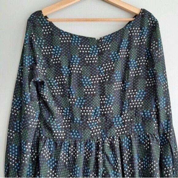 eSHAKTI | Flowy Lightweight Abstract Floral Mini Dress Tan Brown Sz L - Picture 8 of 11